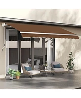 Outsunny 10'x8' Retractable Patio Awning/Sun Shade for Outdoor Patio