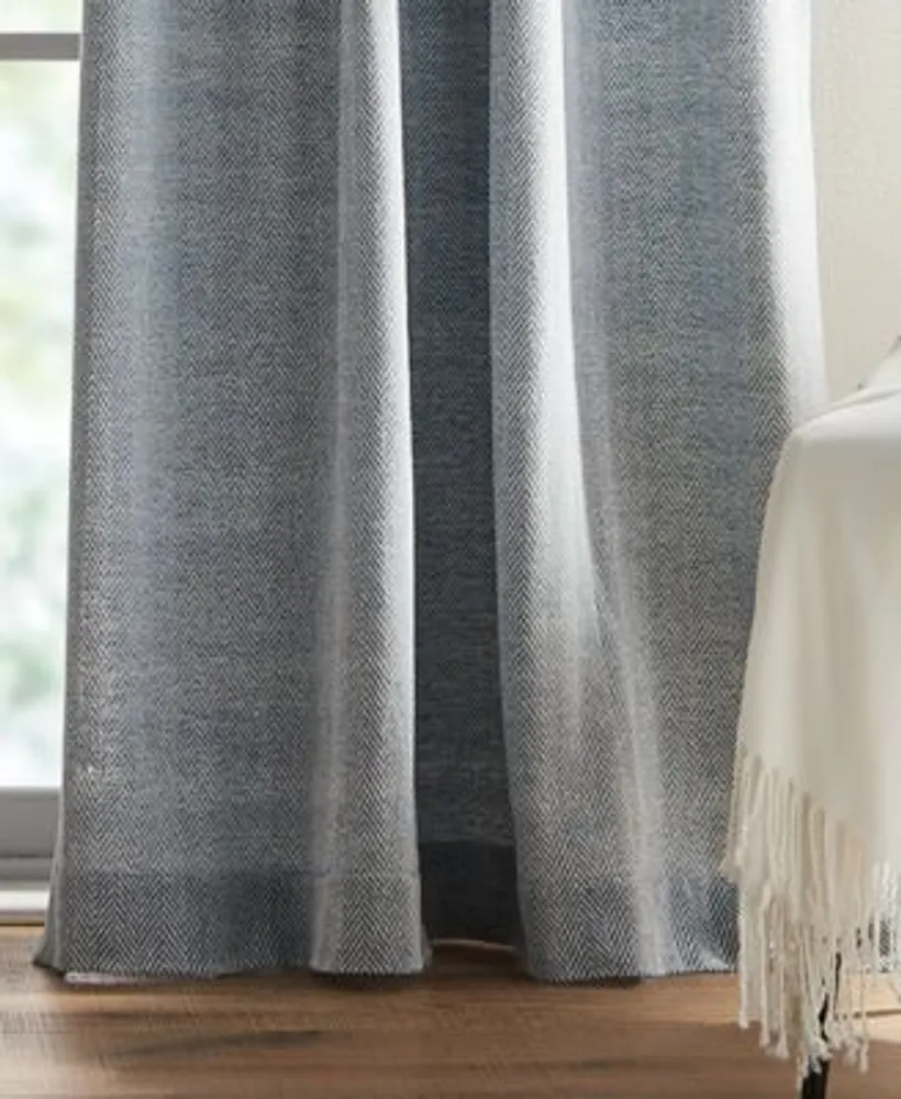Tommy Hilfiger Herringbone Back Tab Dusty 2 Piece Curtain Panel Collection
