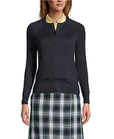 Lands' End School Uniform Women's Cotton Modal Cardigan Sweater