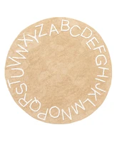 nuLoom Discovery Kids Washable Alphabet 4' x Round Area Rug