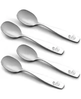 Zulay Kitchen Kids and Toddler Cutlery Set Designed For Self Feeding - 4 Piece Spoon