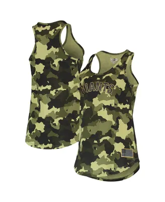 Women's New Era Green San Francisco Giants 2022 Mlb Armed Forces Day Camo Racerback Tank Top