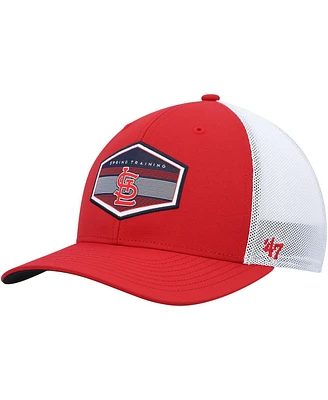 Men's '47 Brand Red, White St. Louis Cardinals Spring Training Burgess Trucker Snapback Hat