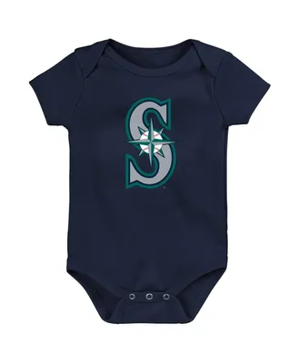 Newborn and Infant Boys Girls Navy Seattle Mariners Primary Team Logo Bodysuit