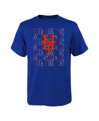 Big Boys and Girls Royal New York Mets Letterman T-shirt