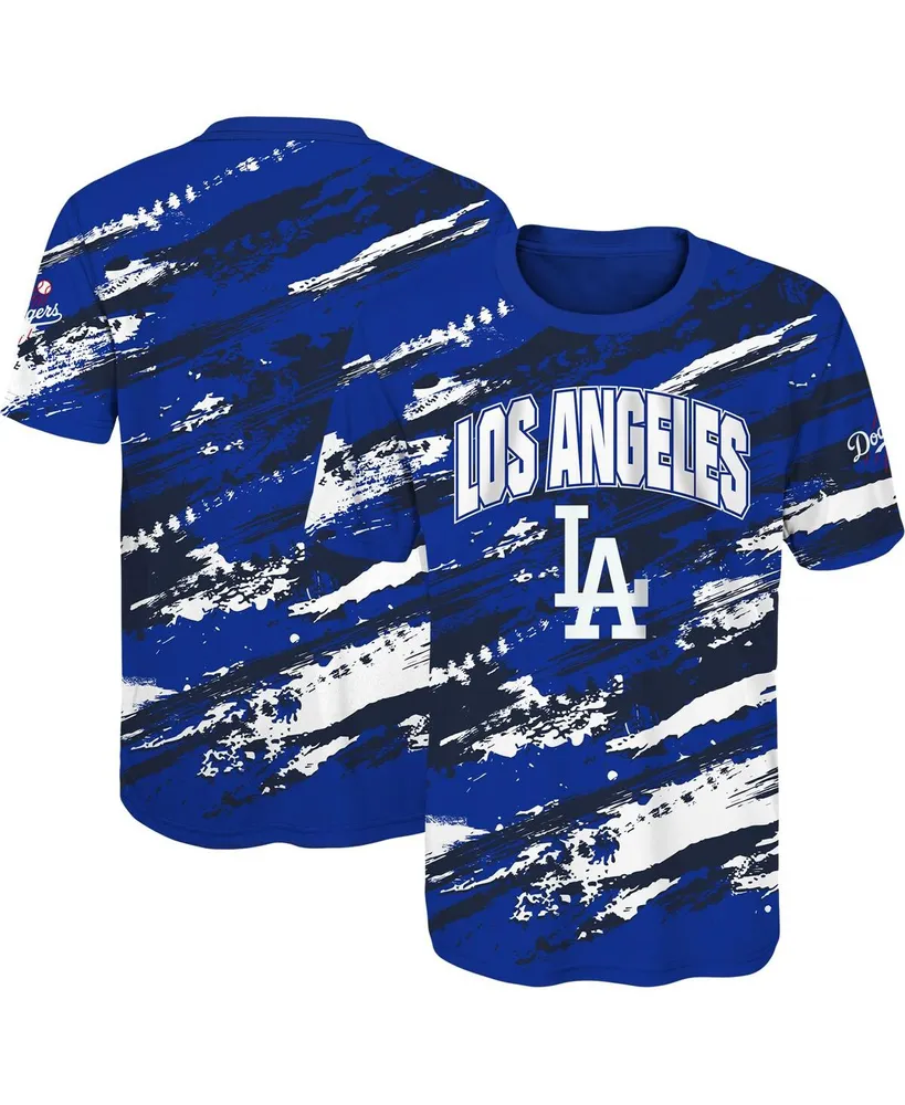 Los Angeles Dodgers Youth Distressed Team Logo T-Shirt - Royal Blue