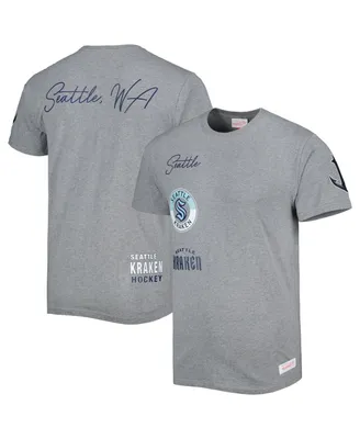 Men's Mitchell & Ness Heather Gray Seattle Kraken City Collection T-shirt