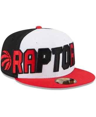 Men's New Era White and Red Toronto Raptors Back Half 9FIFTY Fitted Hat