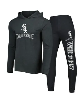 Men's Concepts Sport Heather Black and Charcoal Chicago White Sox Meter Pullover Hoodie Joggers Set