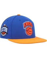 Men's Mitchell & Ness Blue, Orange New York Knicks Hardwood Classics Coast to Fitted Hat