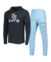Men's Concepts Sport Heather Light Blue and Charcoal Tampa Bay Rays Meter Hoodie Joggers Set