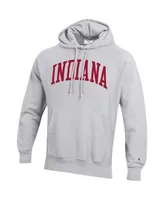 Men's Champion Heathered Gray Indiana Hoosiers Team Arch Reverse Weave Pullover Hoodie