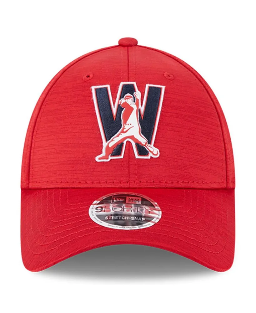 Men's New Era Red Washington Nationals 2023 Clubhouse 9FORTY Snapback Hat