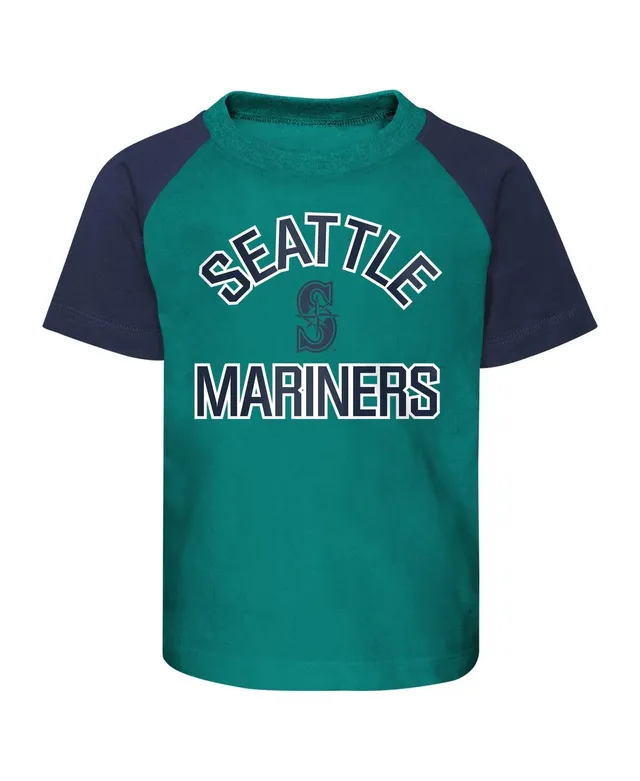 Outerstuff Infant Aqua/Heather Gray Seattle Mariners Ground Out Baller  Raglan T-Shirt and Shorts Set