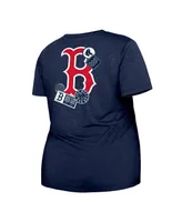 Women's New Era Navy Boston Red Sox Plus Two-Hit Front Knot T-shirt