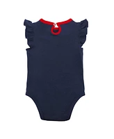 Newborn and Infant Boys Girls Navy, Heather Gray Atlanta Braves Little Fan Two-Pack Bodysuit Set