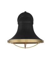 Savoy House Belmont 1-Light Outdoor Wall Lantern in Textured Black with Warm Brass Accents