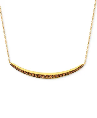 Le Vian Chocolate Diamond Curved Bar 17" Adjustable Collar Necklace (5/8 ct. t.w.) in 14k Gold