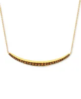 Le Vian Chocolate Diamond Curved Bar 17" Adjustable Collar Necklace (5/8 ct. t.w.) in 14k Gold