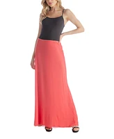 24seven Comfort Apparel Women's Elastic Waist Dressy Maxi Skirt