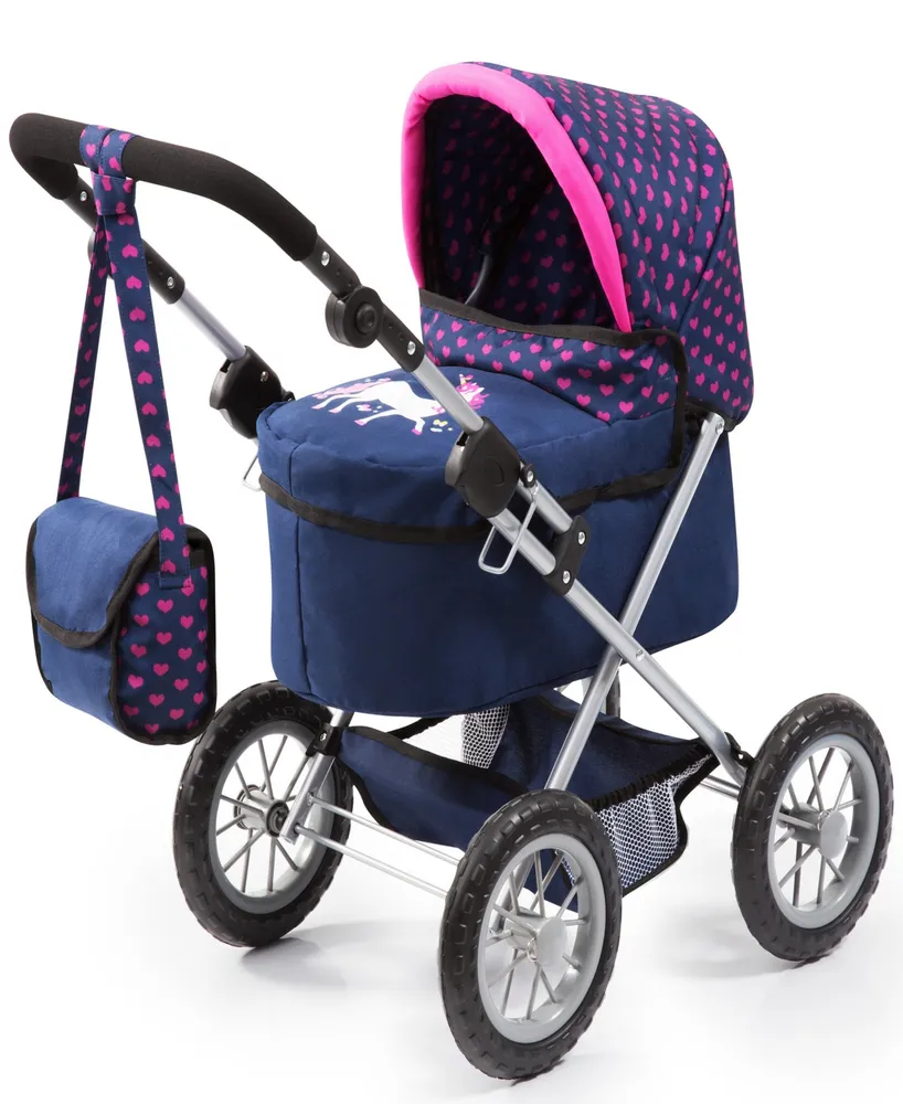 Bayer Design Dolls Blue, Pink, Hearts Trendy Pram