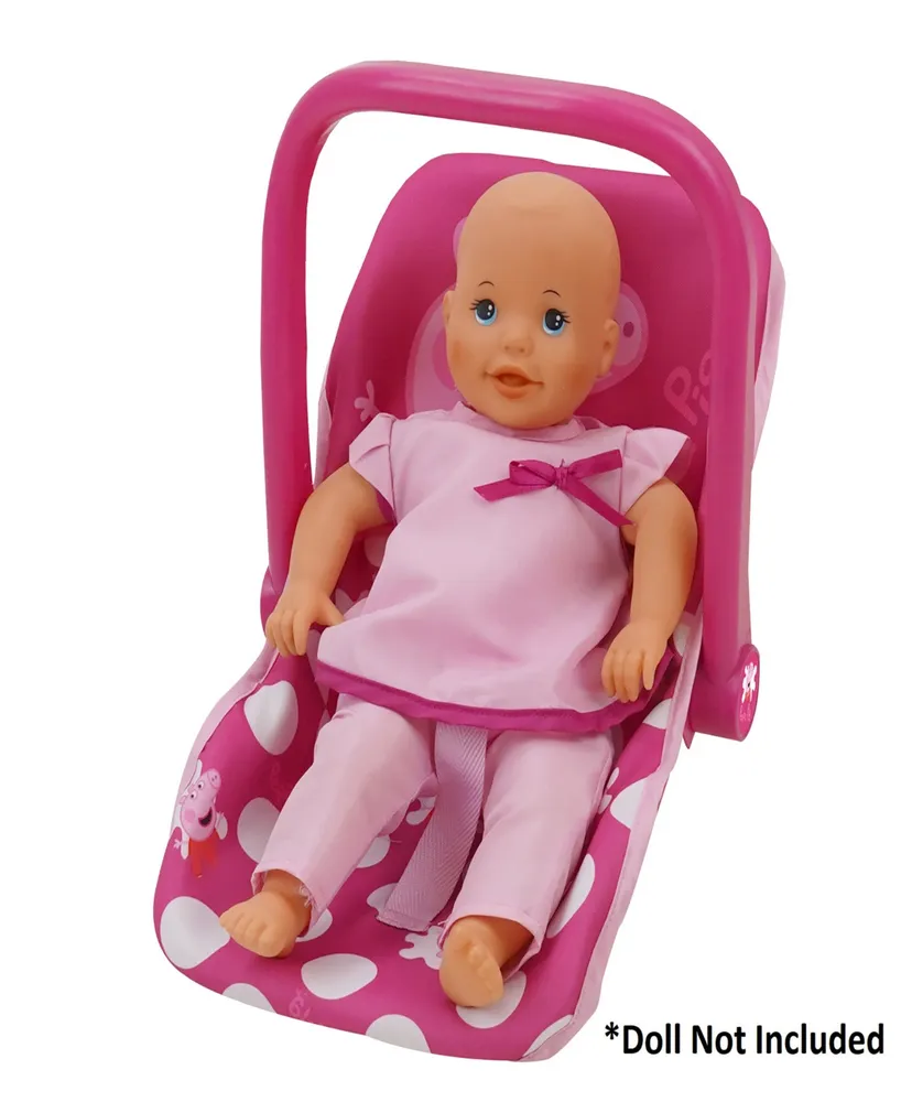 Peppa Pig Baby Doll Pink White Dots Car Seat