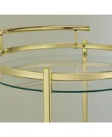 Coaster Home Furnishings Chrissy 31" 2-Tier Round Glass Serving Cart