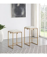 Coaster Home Furnishings Nadia 2-Piece Square Metal Padded Seat Counter Height Stool Set