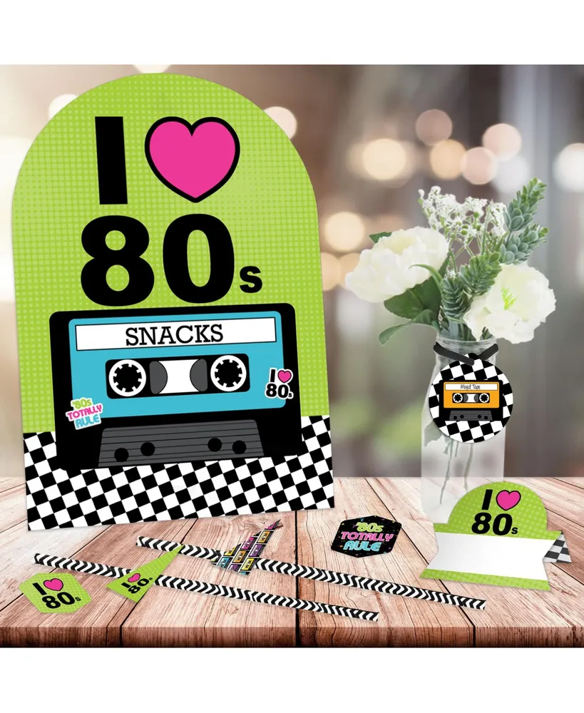 80's Retro Diy Totally 1980s Party Signs Snack Bar Decorations Kit 50 Pc