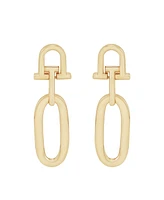 Italian Gold Polished Door Knocker Dangle Drop Earrings in 10k Gold