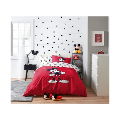 Disney Mickey Mouse Face Emotions 100% Organic Cotton Full Bed Set