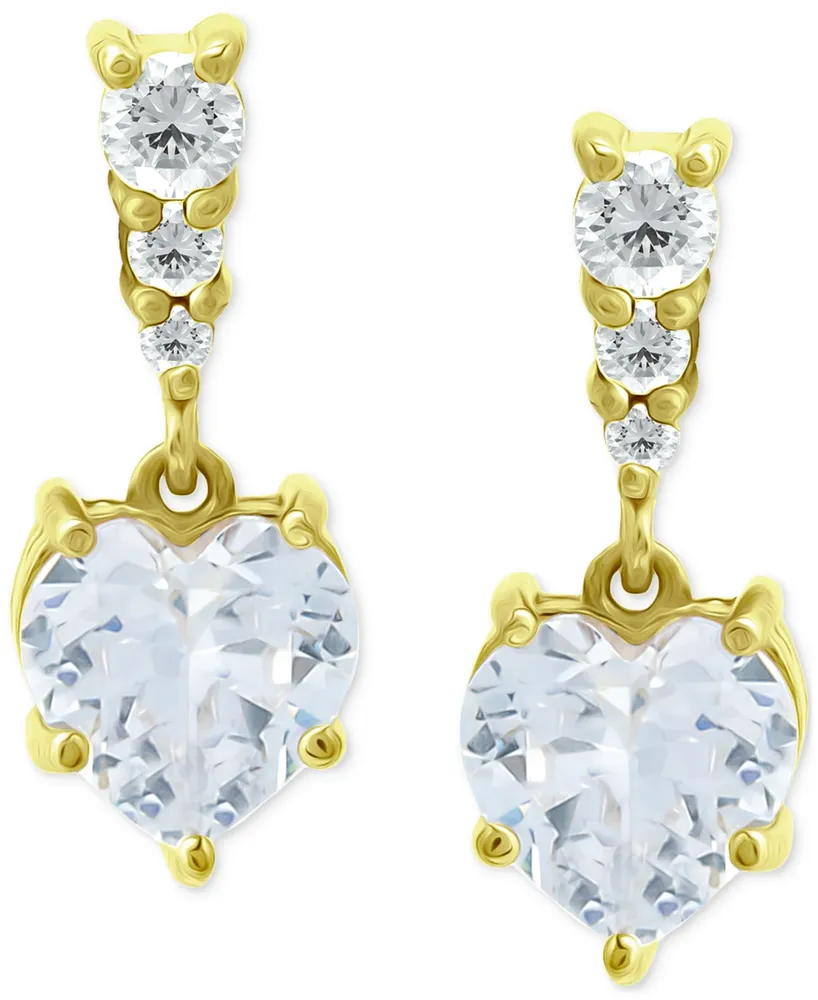 Giani Bernini Cubic Zirconia Heart Drop Earrings, Created for Macy's