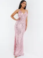 Quiz Women's Sequin Strappy Evening Dress