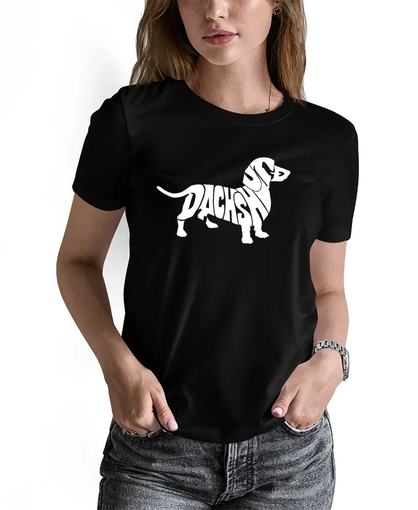La Pop Art Women's Word Dachshund Short Sleeve T-shirt