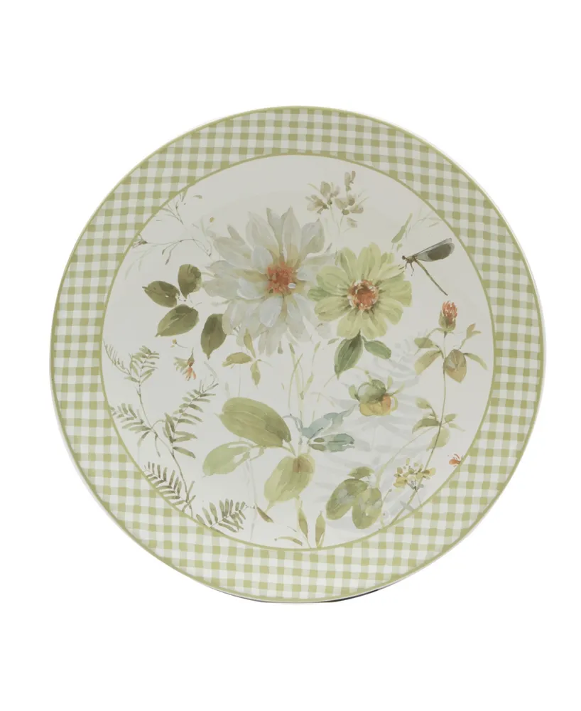Certified International Green Fields Set of 4 Dinner Plate 11"