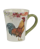 Certified International Floral Rooster Set of 4 Mug 14 oz.