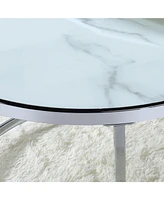 Steve Silver Rayne 24" Round Faux Marble End Table