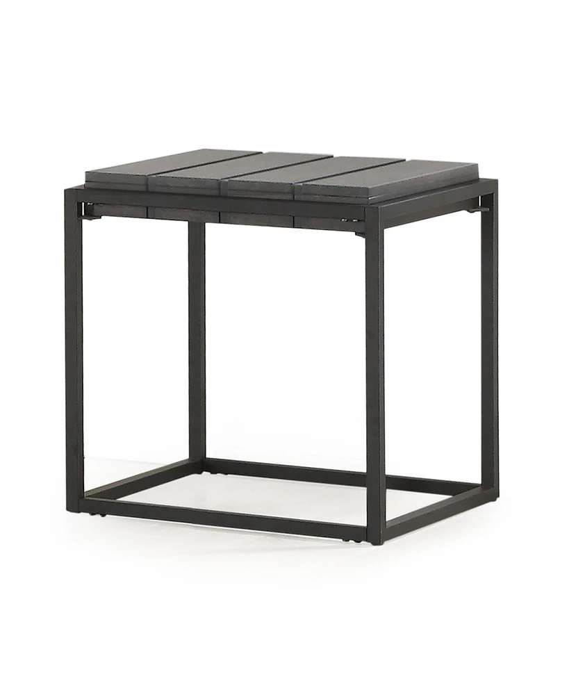 Steve Silver Tekoa 22" Square Wood and Iron End Table