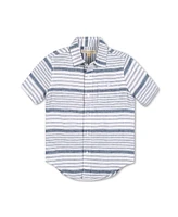 Hope & Henry Boys Linen Short Sleeve Button Down Shirt