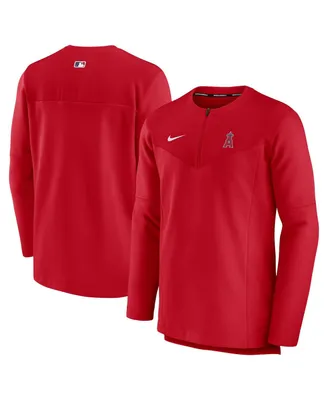 Men's Nike Red Los Angeles Angels Authentic Collection Game Time Performance Half-Zip Top