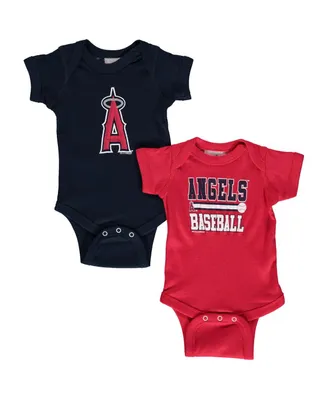 Newborn and Infant Boys Girls Soft As A Grape Red, Navy Los Angeles Angels 2-Piece Body Suit