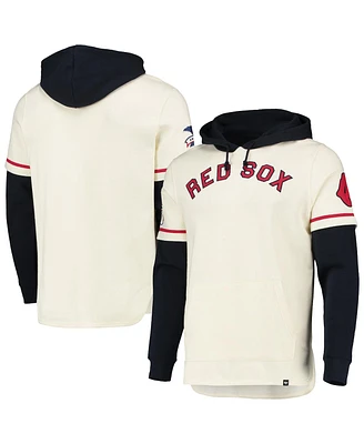 Men's '47 Brand Cream Boston Red Sox Trifecta Shortstop Pullover Hoodie