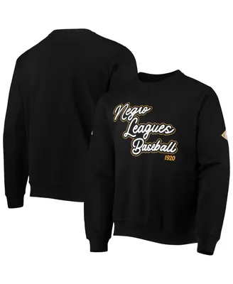 Men's Stitches Black Negro League Baseball Logo Crewneck Sweatshirt