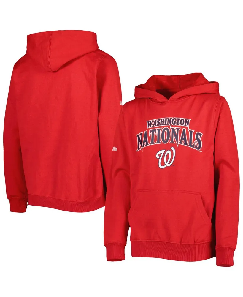 Big Boys and Girls Stitches Red Washington Nationals Center Chest Pullover Hoodie