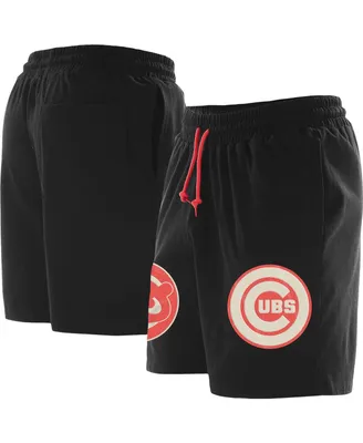 Men's New Era Black Chicago Cubs Color Pack Knit Shorts