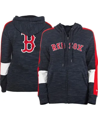 Women's New Era Navy Boston Red Sox Colorblock Full-Zip Hoodie