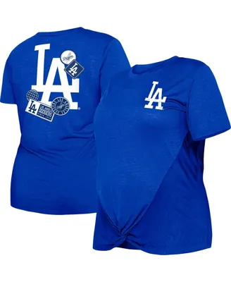 Women's New Era Royal Los Angeles Dodgers Plus Two-Hit Front Knot T-shirt