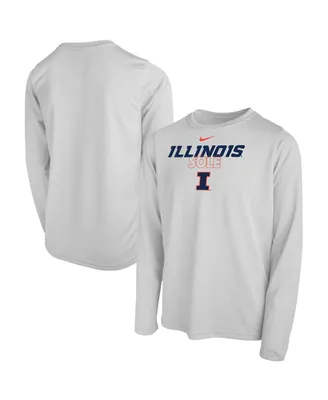 Big Boys and Girls Nike White Illinois Fighting Illini Sole Bench T-shirt