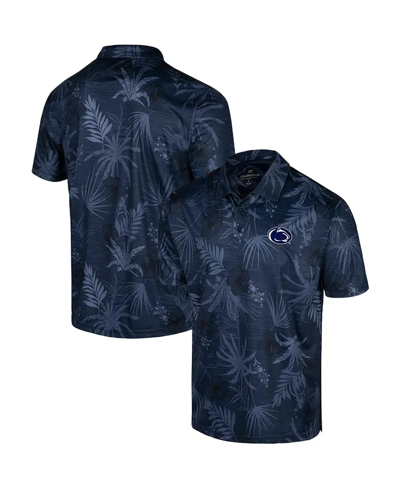Men's Colosseum Navy Penn State Nittany Lions Big and Tall Palms Polo Shirt