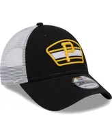 Men's New Era Black, White Pittsburgh Pirates Logo Patch 9FORTY Trucker Snapback Hat